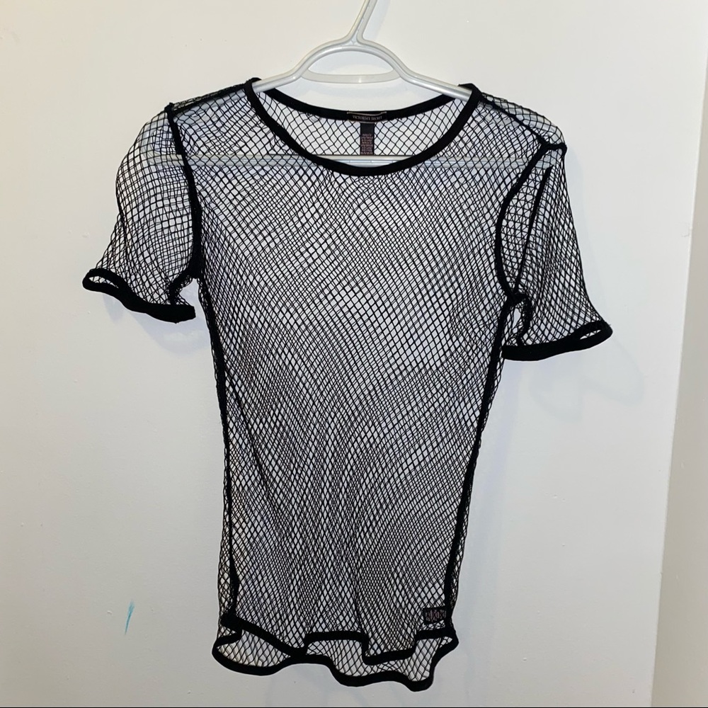Black Fish net T-Shirt from Victoria Secret Size XS/S